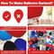 Navy Blue Red Silver Balloon Arch Garland Kit with Star & 4D Foil Balloons – Birthday, Graduation, Men’s Party & Science Theme Party Decorations